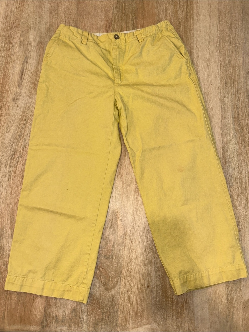 Y2K Max Mara yellow chino capris
